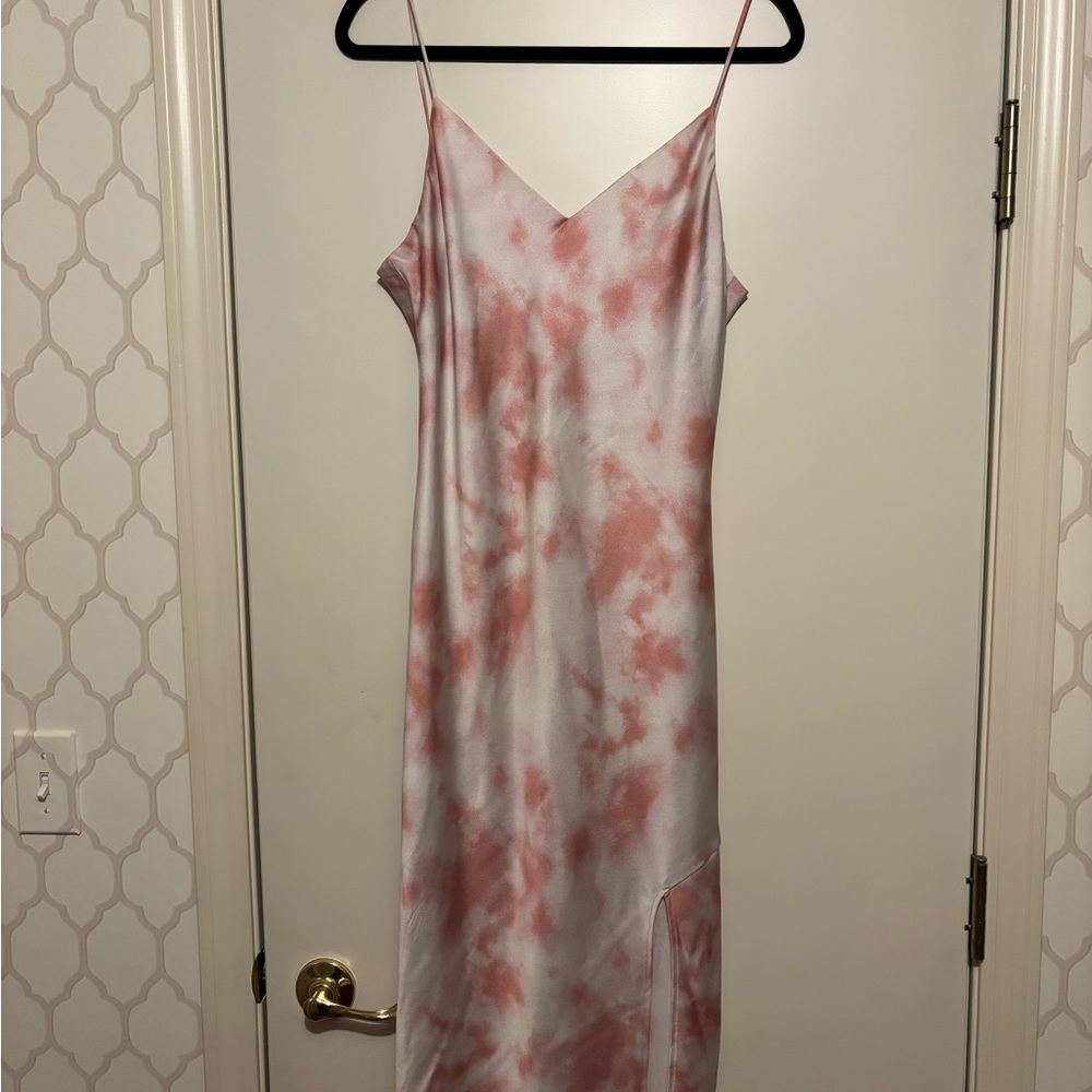 Willow Pink and White Satin Dress